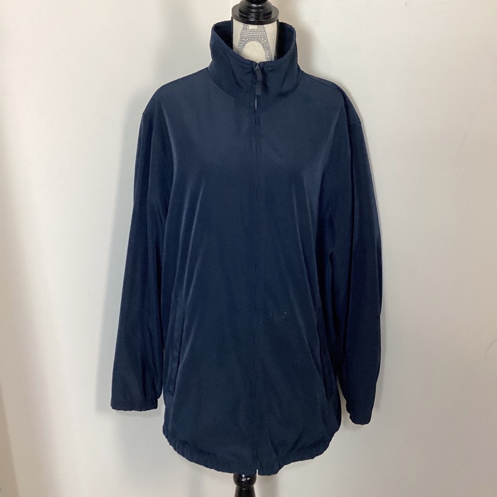 Men’s NavyBlue Reversible Fleece Long Sleeve Jacket Full Zip Turtleneck